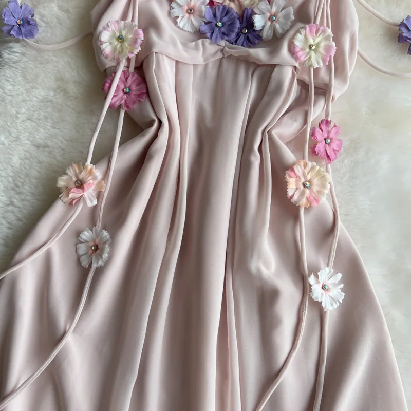 Boho Bloom – Colorful  Floral Chiffon Dress