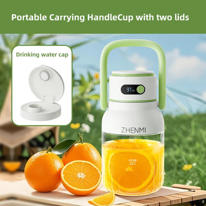 Portable Smoothie Blender 2-in-1 travel blender + bottle 1000ML USB Rechargeable Outdoor Mixing Cup