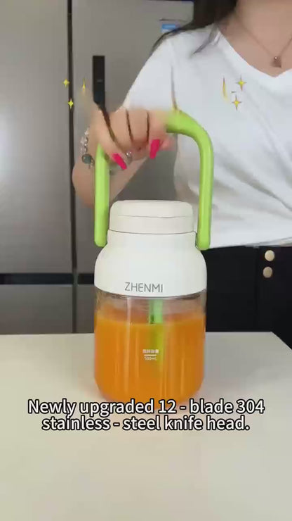 Portable Smoothie Blender 2-in-1 travel blender + bottle 1000ML USB Rechargeable Outdoor Mixing Cup